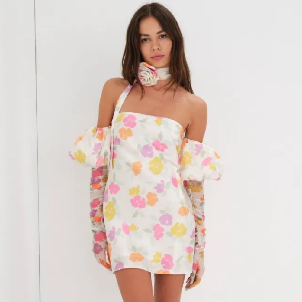 NWT - Hazel Floral Silk Mini Dress, For Love and Lemons